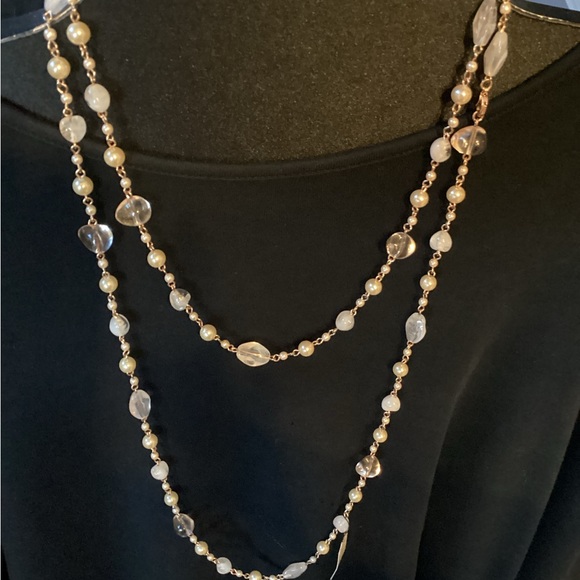 NWT Primrose necklace in rose gold with glass beads. 15 to 30 inches long. - Picture 1 of 7